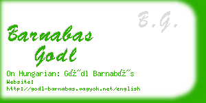 barnabas godl business card